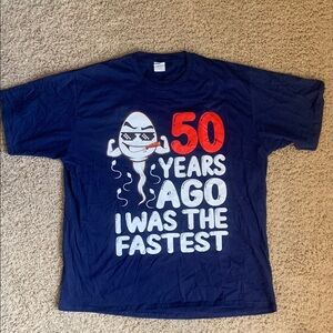 Navy Graphic Tee - 50 Years Ago I Was the Fastest